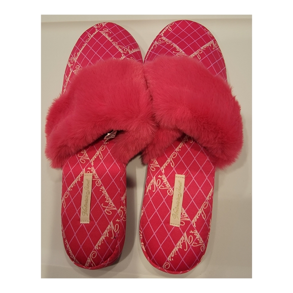 NWT Victoria Secret Signature Satin Slipper Large Pink - Picture 4 of 6